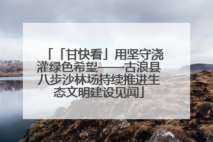 「甘快看」用坚守浇灌绿色希望——古浪县八步沙林场持续推进生态文明建设见闻