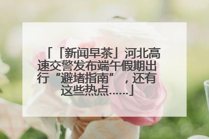 「新闻早茶」河北高速交警发布端午假期出行“避堵指南”，还有这些热点……