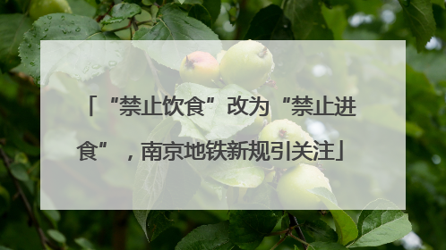“禁止饮食”改为“禁止进食”，南京地铁新规引关注