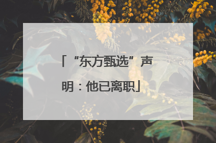 “东方甄选”声明：他已离职