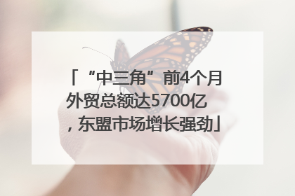 “中三角”前4个月外贸总额达5700亿，东盟市场增长强劲