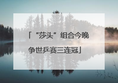 “莎头”组合今晚争世乒赛三连冠