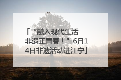 “融入现代生活——非遗正青春！”6月14日非遗活动进江宁