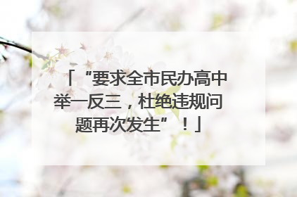 “要求全市民办高中举一反三，杜绝违规问题再次发生”！
