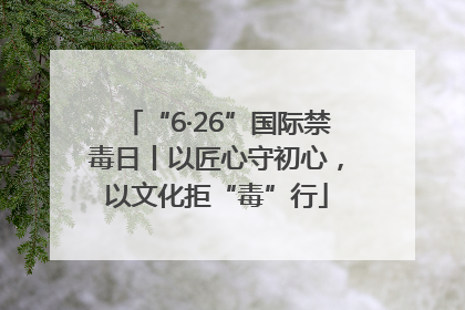 “6·26”国际禁毒日丨以匠心守初心，以文化拒“毒”行