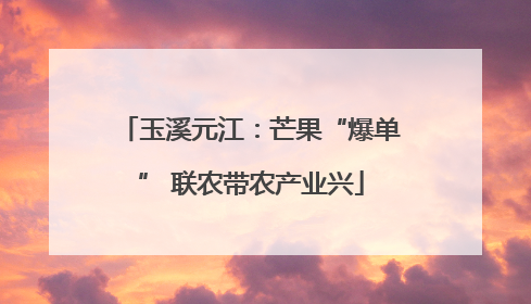 玉溪元江：芒果“爆单” 联农带农产业兴