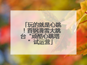 玩的就是心跳！首钢滑雪大跳台“顽酷心跳塔”试运营