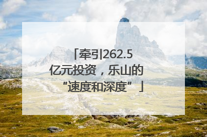 牵引262.5亿元投资，乐山的“速度和深度”