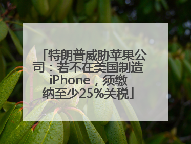 特朗普威胁苹果公司：若不在美国制造iPhone，须缴纳至少25%关税