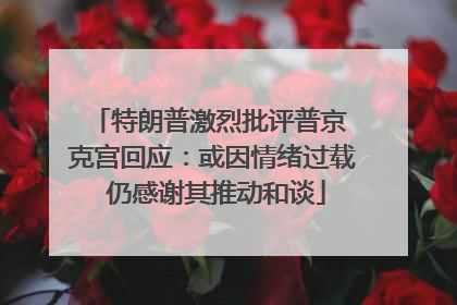 特朗普激烈批评普京 克宫回应：或因情绪过载 仍感谢其推动和谈