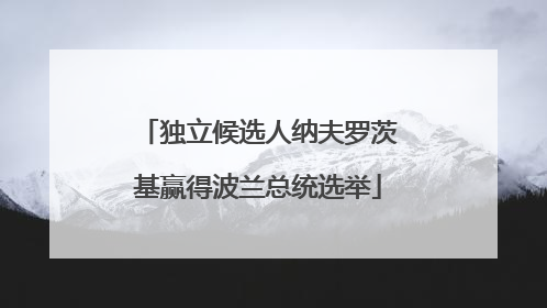 独立候选人纳夫罗茨基赢得波兰总统选举