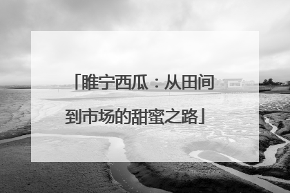 睢宁西瓜：从田间到市场的甜蜜之路