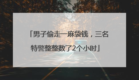 男子偷走一麻袋钱，三名特警整整数了2个小时