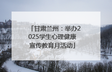 甘肃兰州：举办2025学生心理健康宣传教育月活动