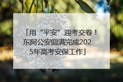 用“平安”迎考交卷！东阿公安圆满完成2025年高考安保工作