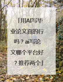 用AI写毕业论文真的行吗？ai写论文哪个平台好？推荐两个
