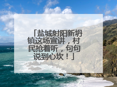 盐城射阳新坍镇这场宣讲，村民抢着听，句句说到心坎！