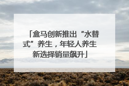 盒马创新推出“水替式”养生，年轻人养生新选择销量飙升