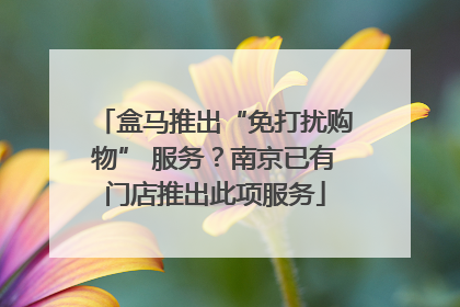 盒马推出“免打扰购物” 服务？南京已有门店推出此项服务