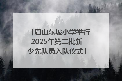 眉山东坡小学举行2025年第二批新少先队员入队仪式