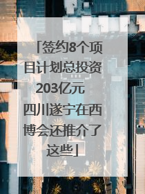 签约8个项目计划总投资203亿元 四川遂宁在西博会还推介了这些