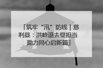 筑牢“汛”防线｜慈利县：洪峰退去显担当 勠力同心启新篇