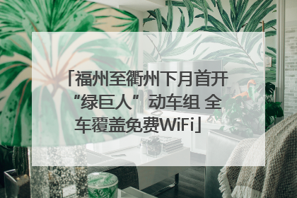 福州至衢州下月首开“绿巨人”动车组 全车覆盖免费WiFi