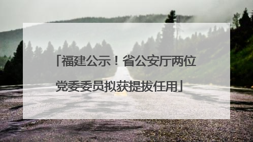 福建公示！省公安厅两位党委委员拟获提拔任用