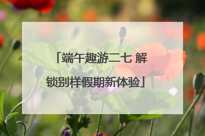 端午趣游二七 解锁别样假期新体验