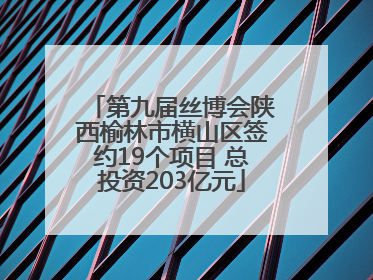 第九届丝博会陕西榆林市横山区签约19个项目 总投资203亿元