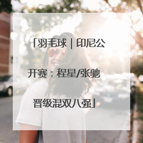羽毛球｜印尼公开赛：程星/张驰晋级混双八强