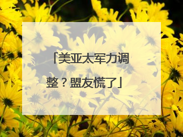 美亚太军力调整？盟友慌了
