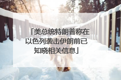美总统特朗普称在以色列袭击伊朗前已知晓相关信息