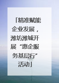 精准赋能企业发展，潍坊潍城开展“惠企服务基层行”活动