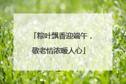 粽叶飘香迎端午，敬老情浓暖人心