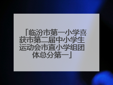 临汾市第一小学喜获市第二届中小学生运动会市直小学组团体总分第一
