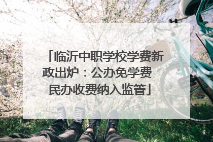 临沂中职学校学费新政出炉：公办免学费 民办收费纳入监管
