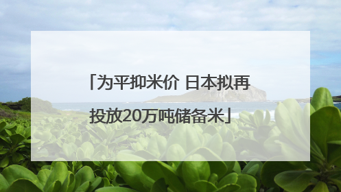 为平抑米价 日本拟再投放20万吨储备米