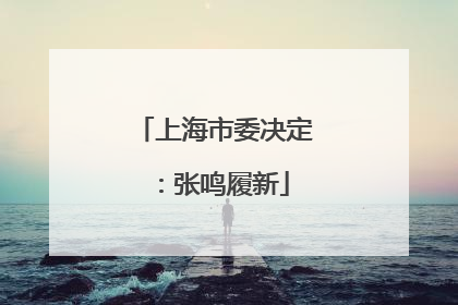 上海市委决定：张鸣履新
