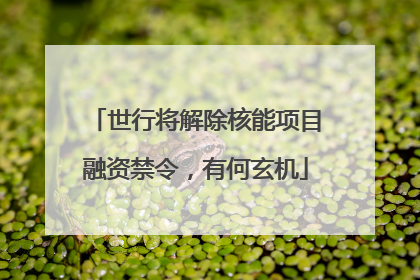 世行将解除核能项目融资禁令，有何玄机