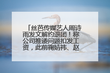 丝芭传媒艺人周诗雨发文解约退团！称公司推诿问题扣发工资，此前鞠婧祎、赵粤等多名艺人解约