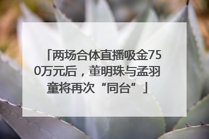 两场合体直播吸金750万元后，董明珠与孟羽童将再次“同台”