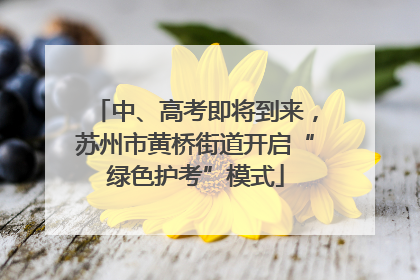 中、高考即将到来，苏州市黄桥街道开启“绿色护考”模式