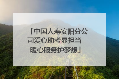 中国人寿安阳分公司爱心助考显担当 暖心服务护梦想