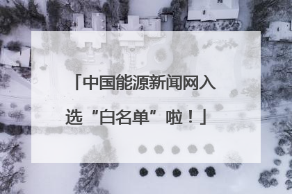 中国能源新闻网入选“白名单”啦！