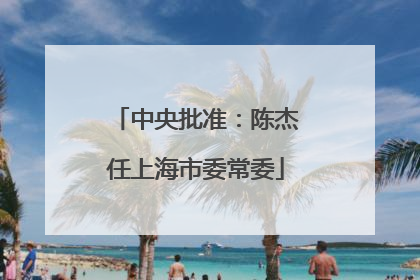 中央批准：陈杰任上海市委常委