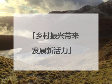 乡村振兴带来发展新活力