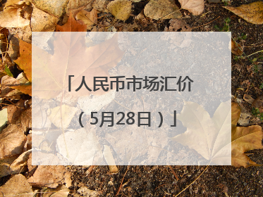 人民币市场汇价（5月28日）