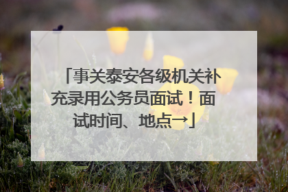 事关泰安各级机关补充录用公务员面试！面试时间、地点→