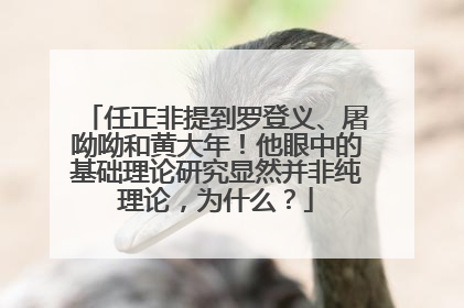 任正非提到罗登义、屠呦呦和黄大年！他眼中的基础理论研究显然并非纯理论，为什么？